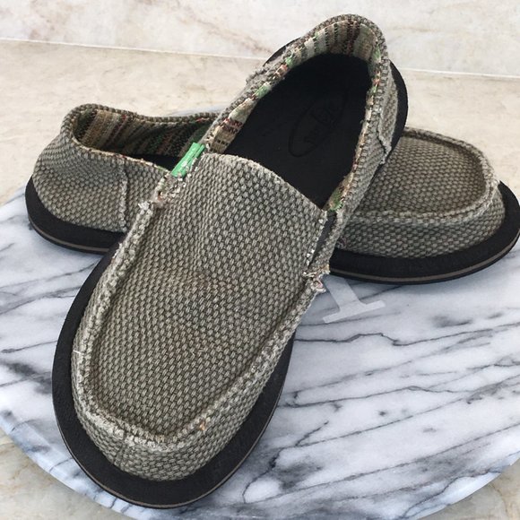 Sanuk Kids Slippers in Olive Green - Picture 7 of 10
